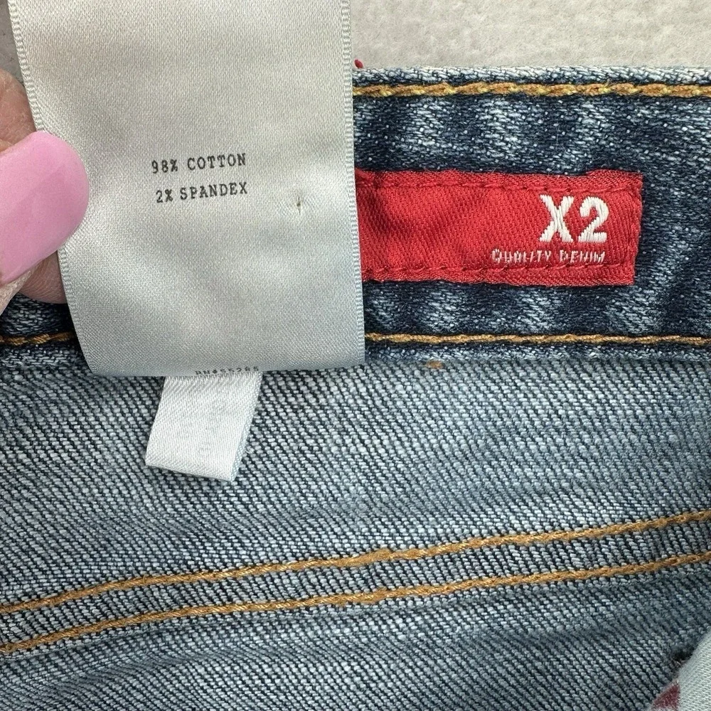 X2 Quality Denim Slim W10 Low Rise Bootcut Jeans Blue Sz 6 Short Medium Wash Y2K